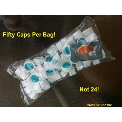 28mm Short Plastic Screw Caps for PET Bottle, bag of 50 Sneaky Alcohol Caps Reseal Your Bottles Perfectly