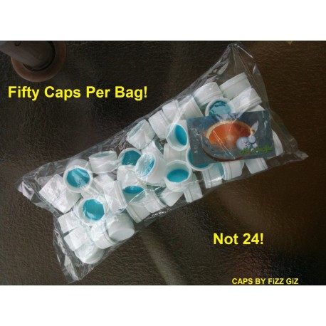 28mm Plastic Screw Caps for PET Bottle, bag of 50 Sneaky Alcohol Caps Reseal Your Bottles Perfectly